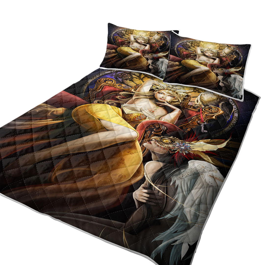 Fine Art Beautiful Girl the Fettered Queen Coverlet