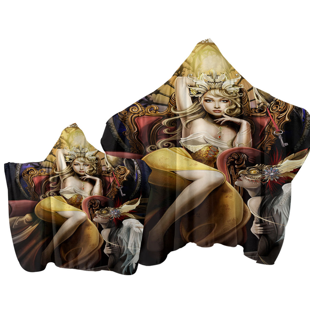 Fine Art Beautiful Girl the Fettered Queen Towel with Hood