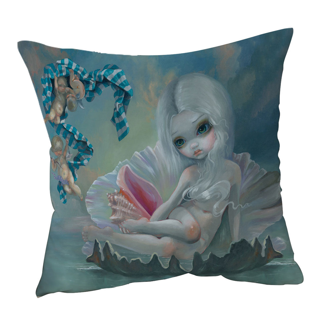 Fine Art Birth of Venus Cushion Cover with Cherubs Beautiful Girl