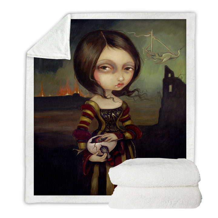 Fine Art Blankets Lady with a Bosch Egg