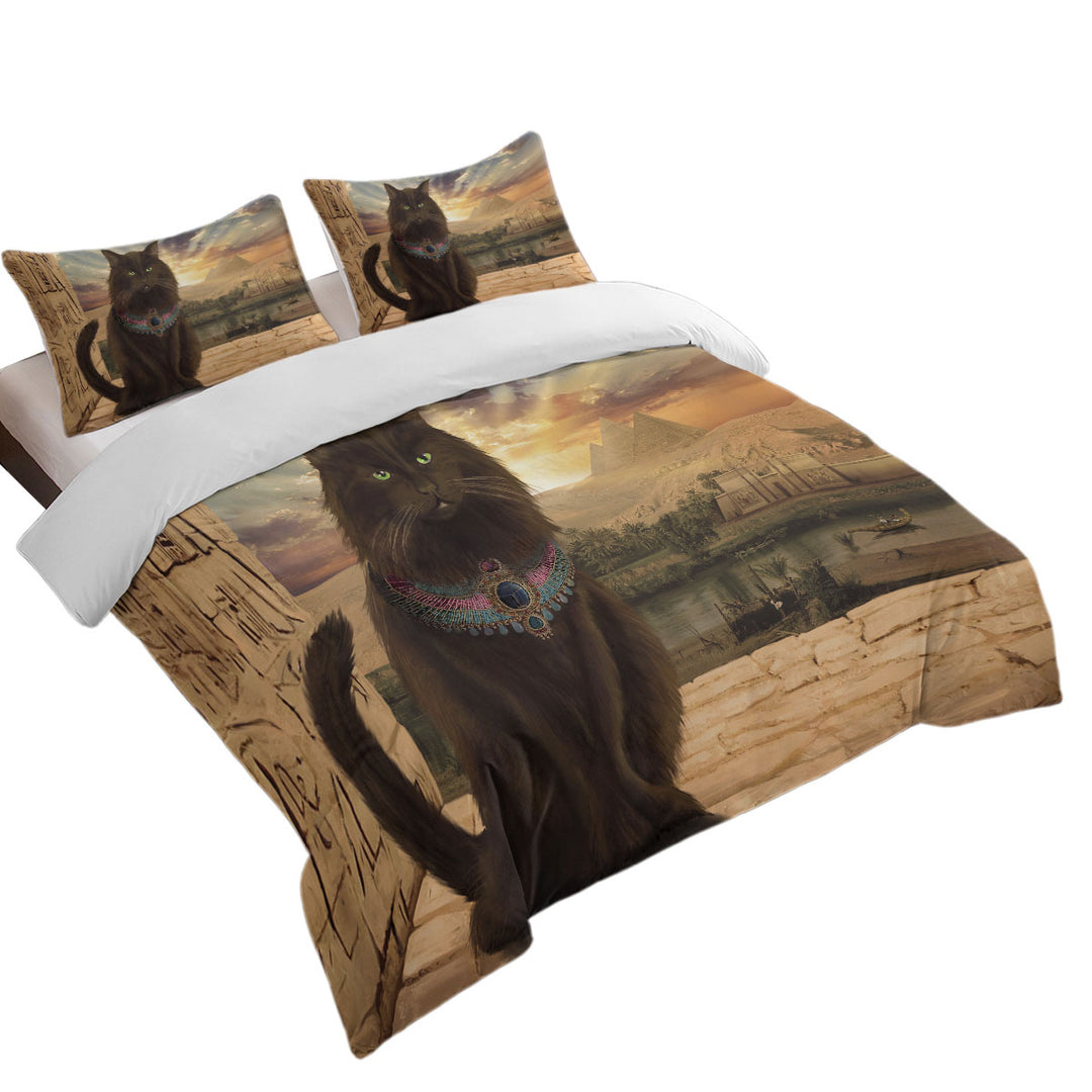 Fine Art Cat Prince in Egypt Queen Size Duvet Cover