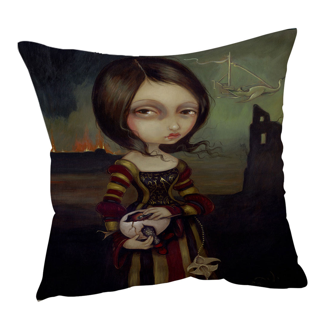 Fine Art Cushions Lady with a Bosch Egg