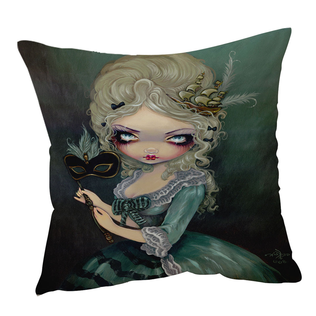 Fine Art Decorative Pillows Marie Masquerade the Doomed Queen