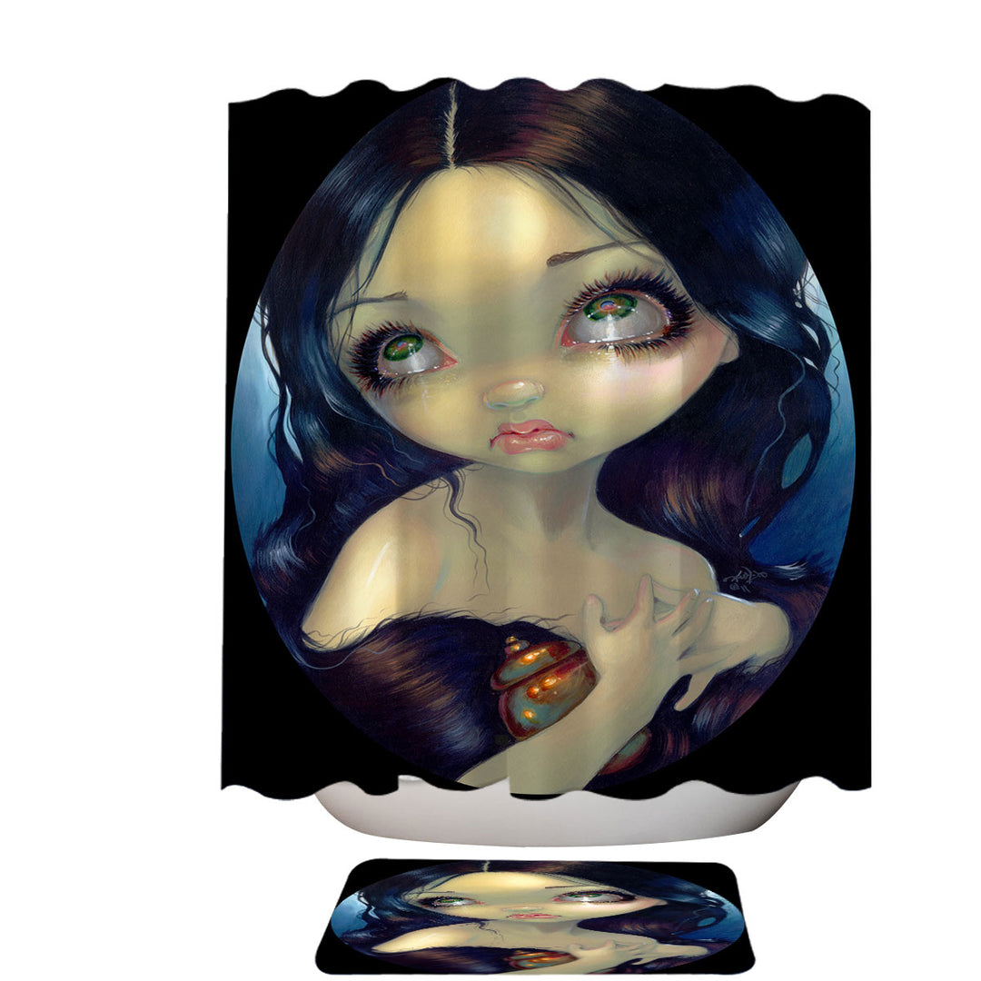 Fine Art Decorative Shower Curtains Penitent Magdalene a Dramatic Portrait