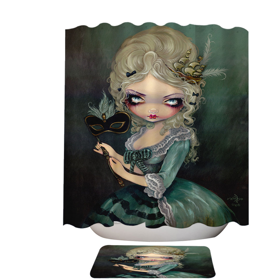 Fine Art Fabric Shower Curtains Marie Masquerade the Doomed Queen