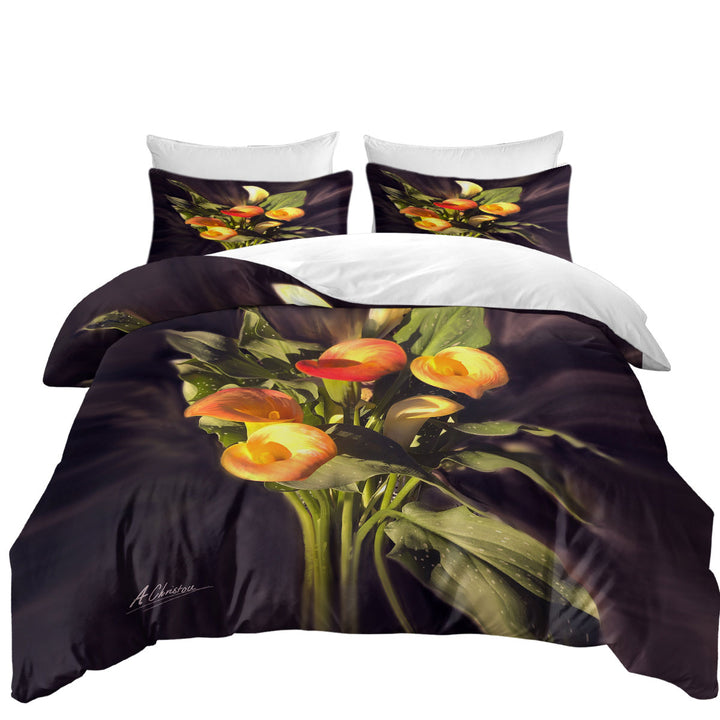 Fine Art Flower Bloom Orchid Quilt Cover Sets