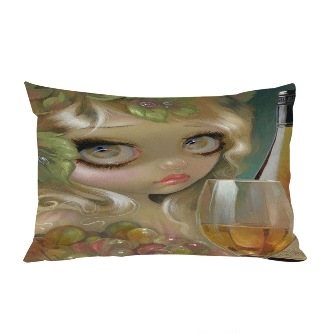 Fine Art Girl with Spirits of the Vine Chardonnay Pillow Cases