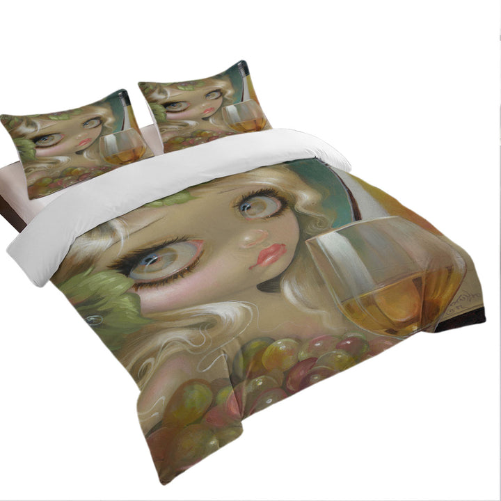 Fine Art Girl with Spirits of the Vine Chardonnay Quilt Cover Sets