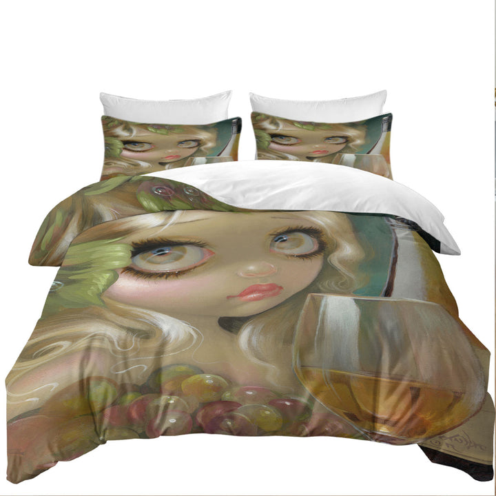 Fine Art Girl with Spirits of the Vine Chardonnay Twin xl Duvet Covers