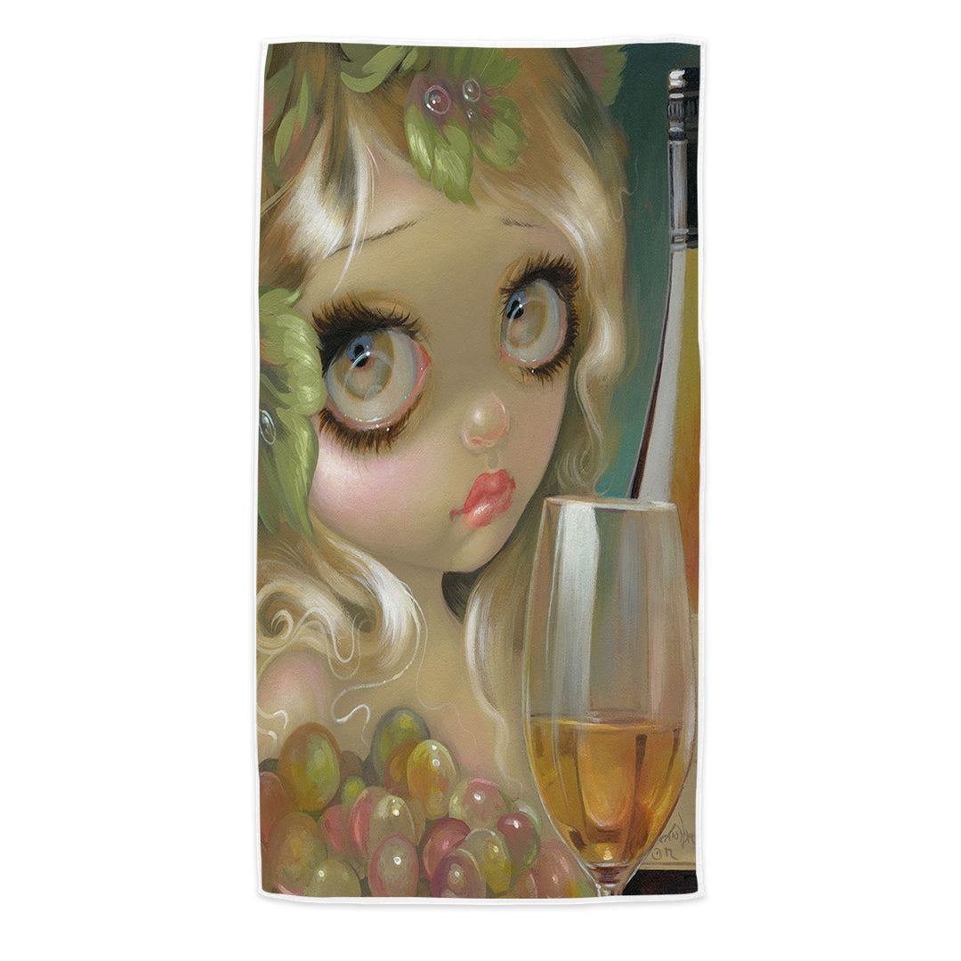 Fine Art Girl with Spirits of the Vine Chardonnay Womens Beach Towel