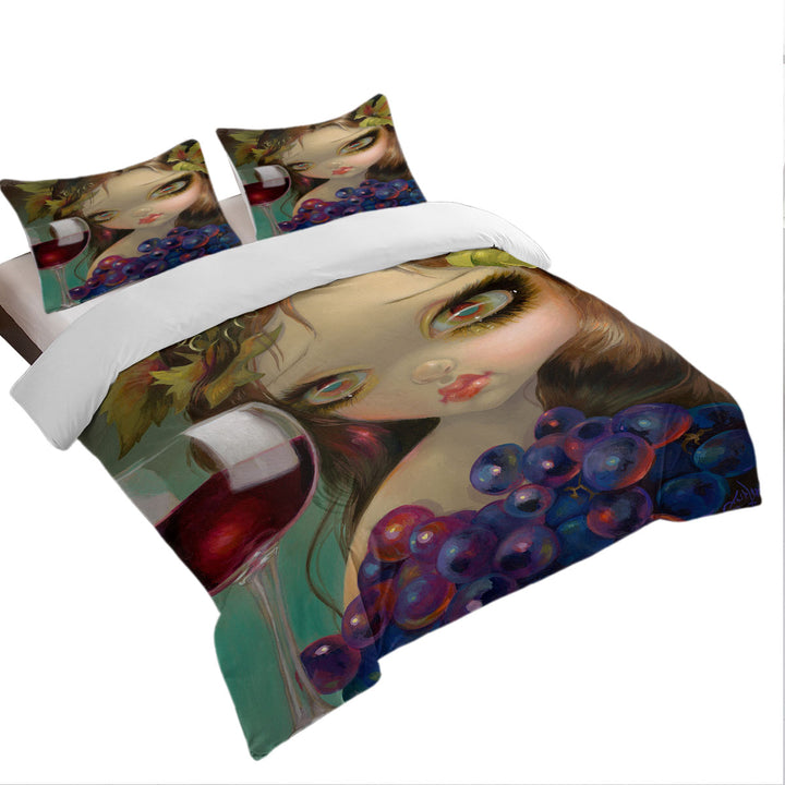 Fine Art Girl with Spirits of the Vine Merlot Quilt Cover Sets