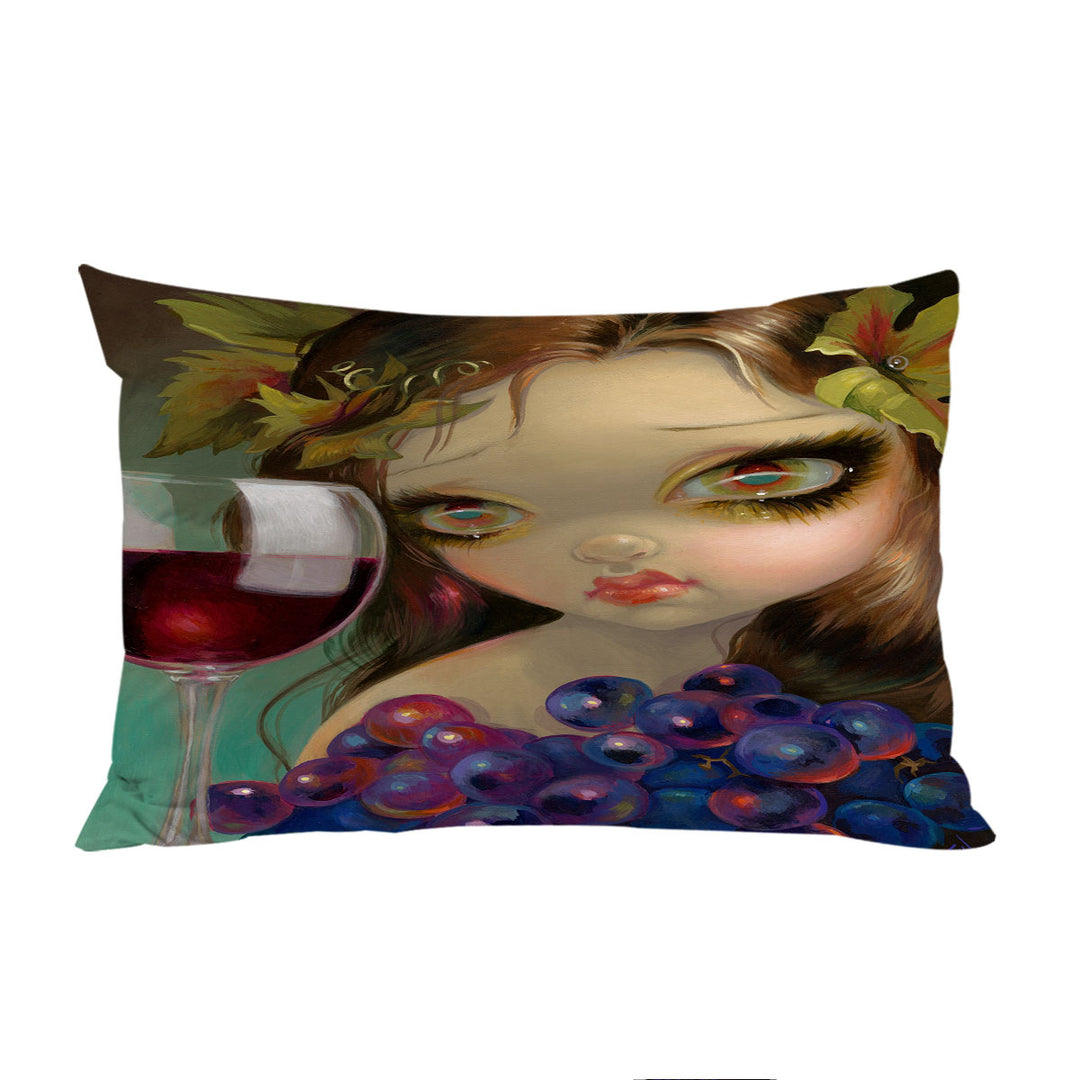 Fine Art Girl with Spirits of the Vine Merlot throw pillow case covers