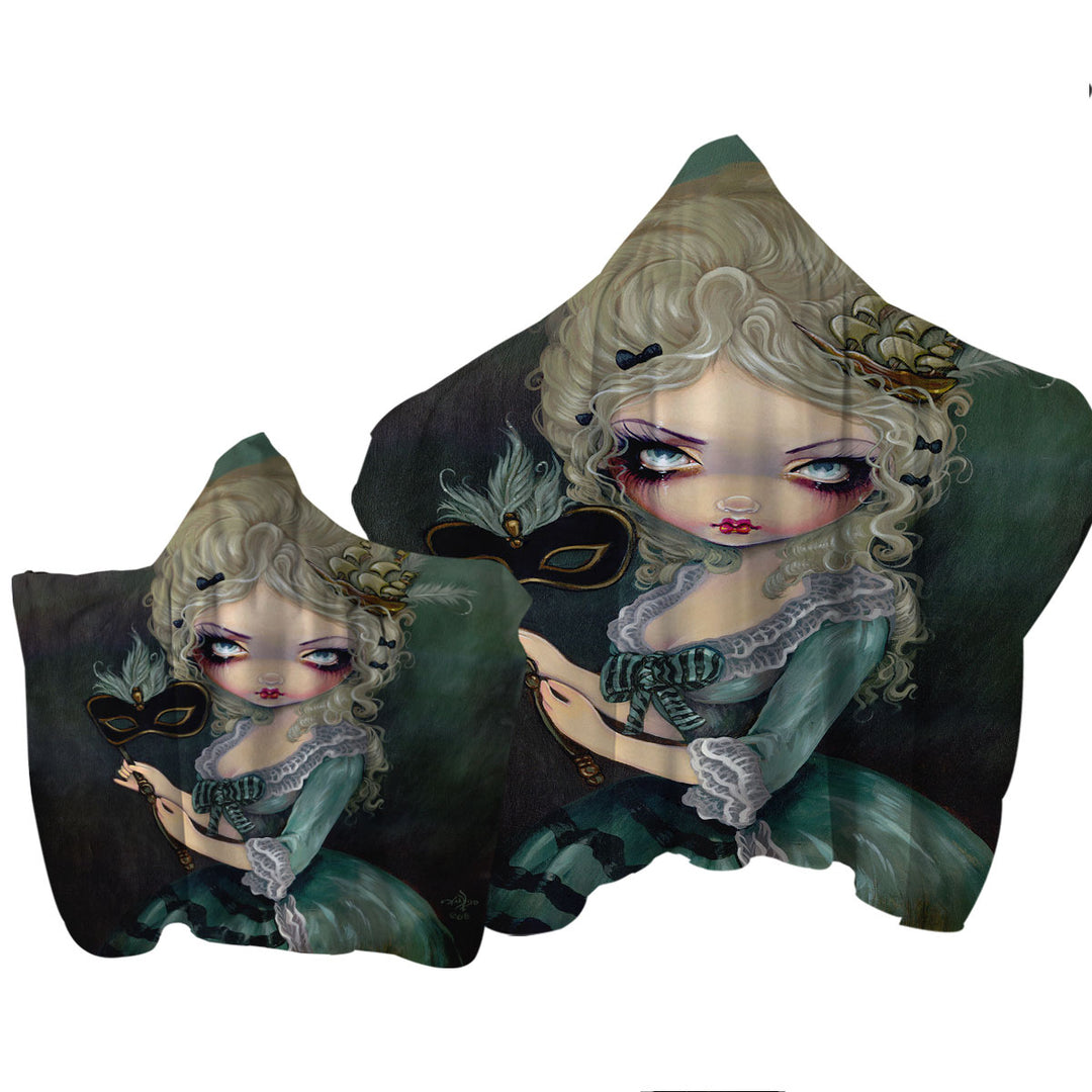 Fine Art Marie Masquerade the Doomed Queen Hooded Beach Towel