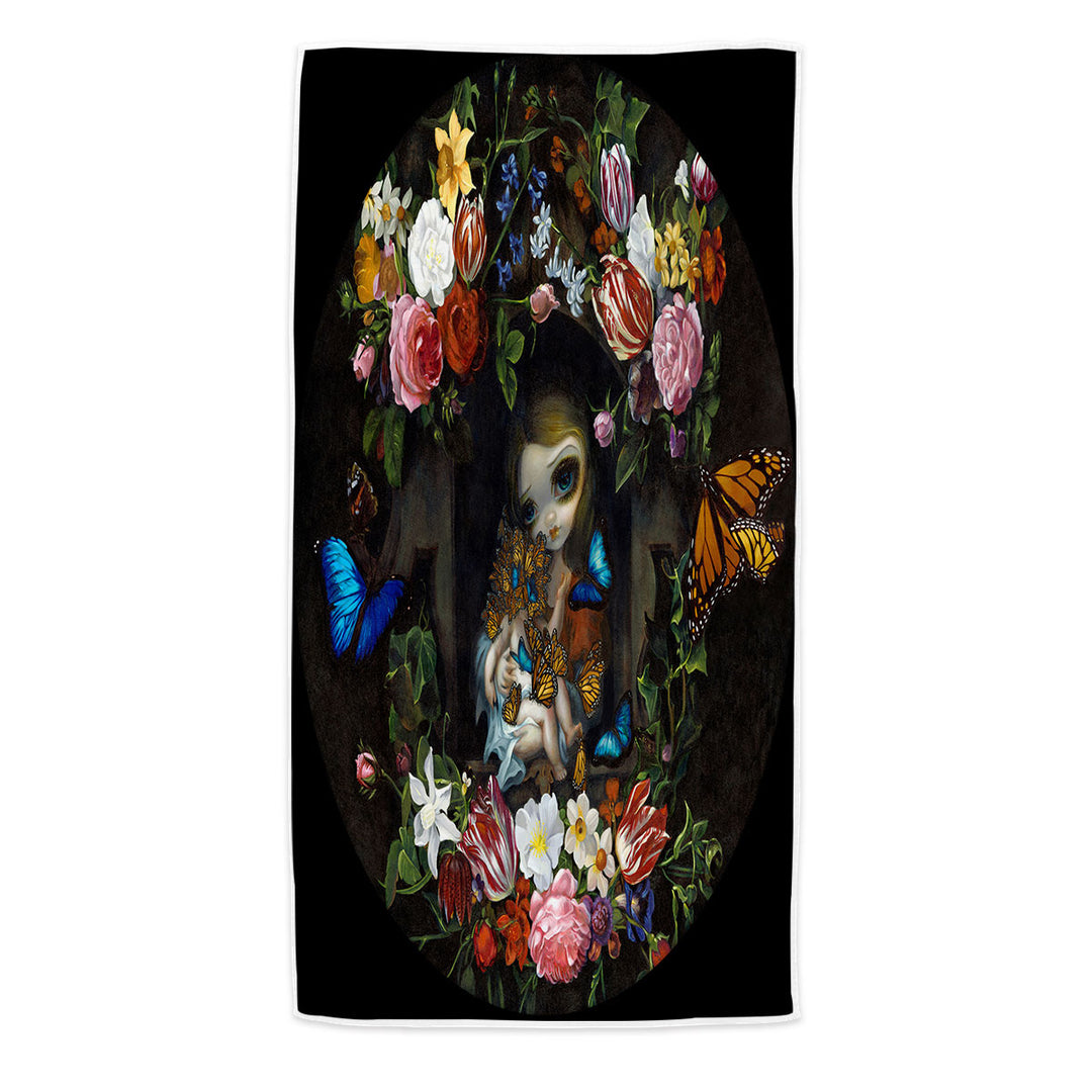 Fine Art Microfiber Beach Towel Etreinte de Papillons Hug of Butterflies