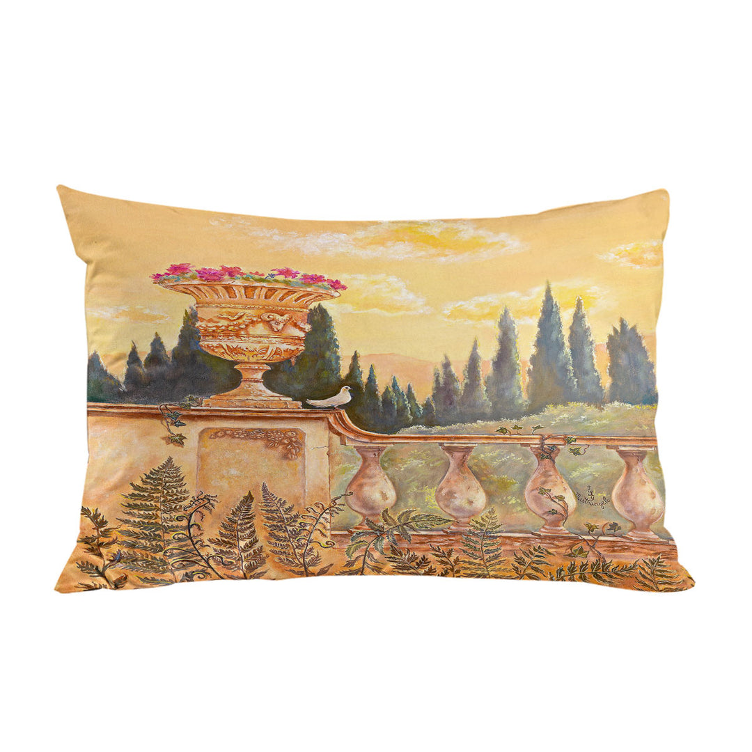 Fine Art Painting Beautiful Terrace Facing the Forest Pillow Cases