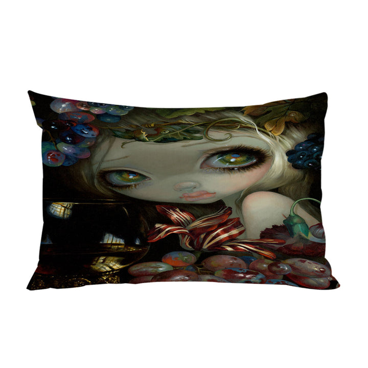 Fine Art Painting Girl and Wine glass Pillow Cases