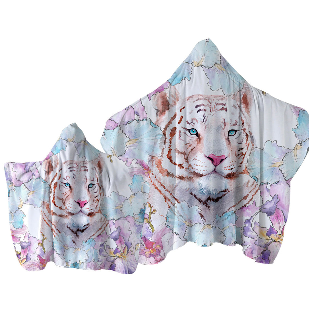 Fine Art Painting Tiger Towel Hoodie