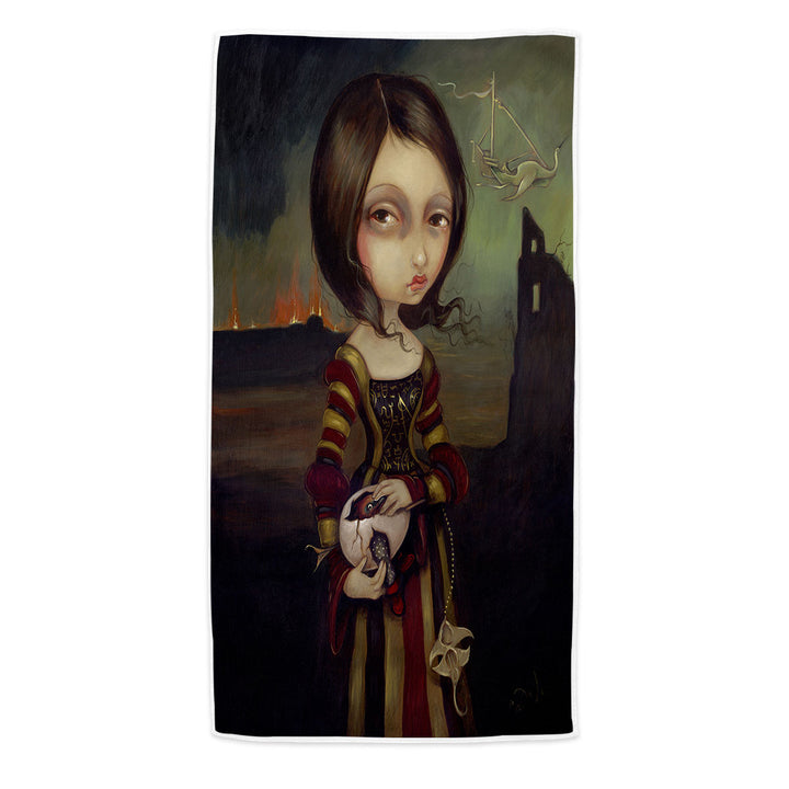 Fine Art Pool Towels Lady with a Bosch Egg