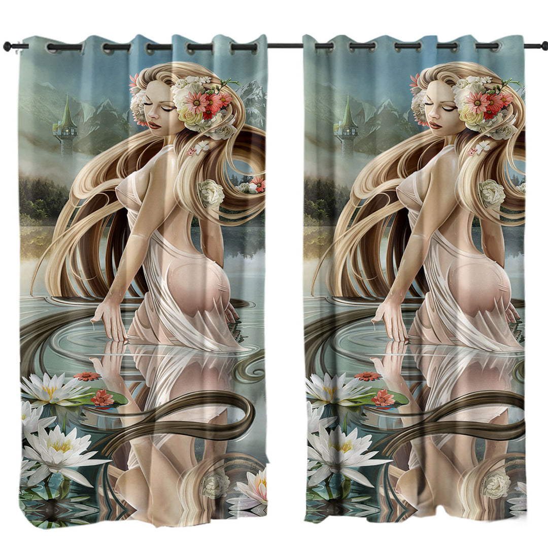 Fine Art Reflections Beautiful Sexy Girl Curtains