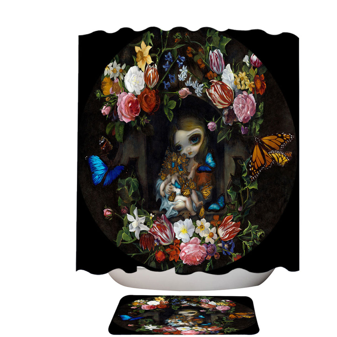 Fine Art Shower Curtain Etreinte de Papillons Hug of Butterflies