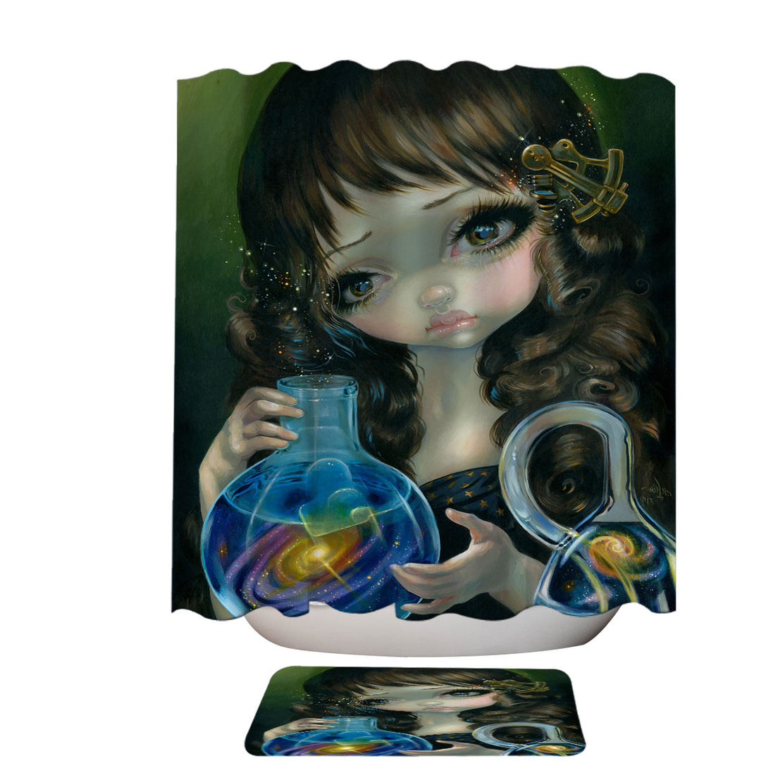 Fine Art Shower Curtains for Sale Alchemical Girl Microcosm Galaxy