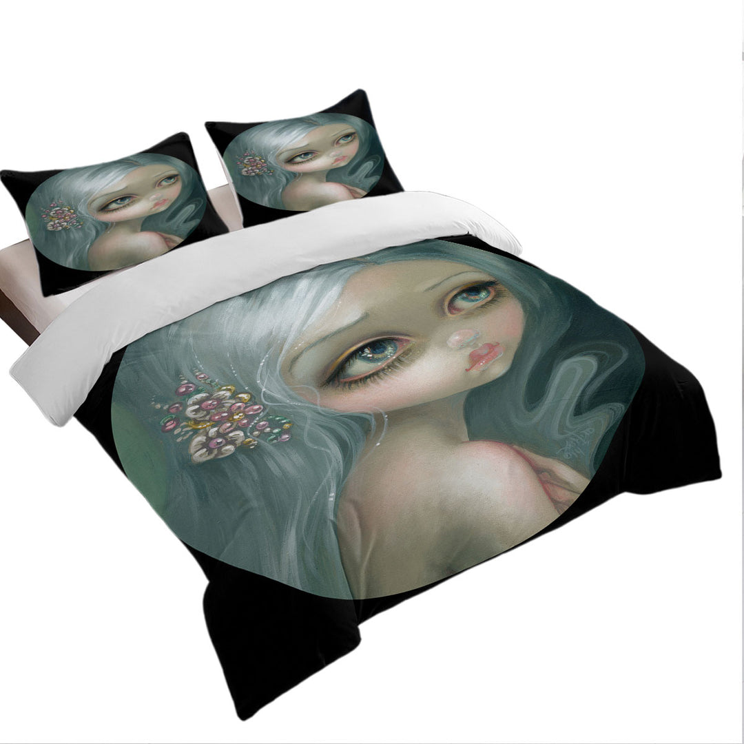 Fine Art Silver Introspection Silver Haired Girl Donna Covers