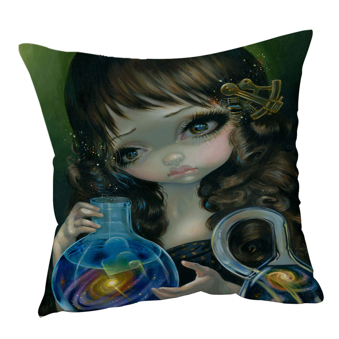 Fine Art Sofa Pillows Alchemical Girl Microcosm Galaxy