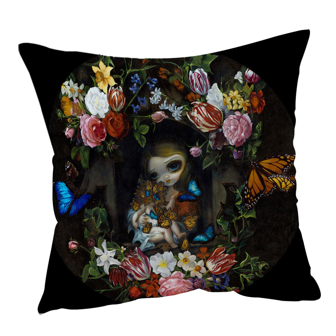 Fine Art Sofa Pillows Etreinte de Papillons Hug of Butterflies