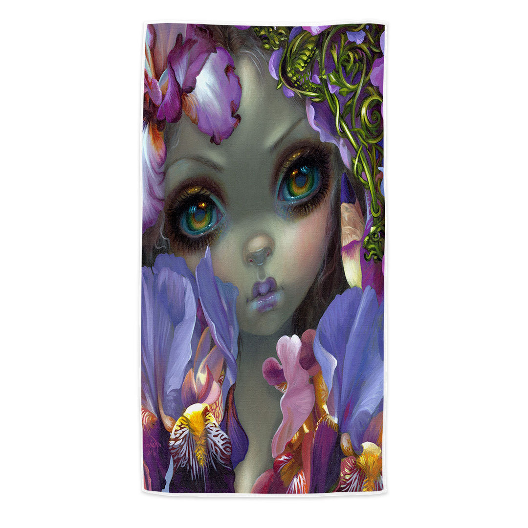 Fine Art the Language of Flowers Irises Beach Towels