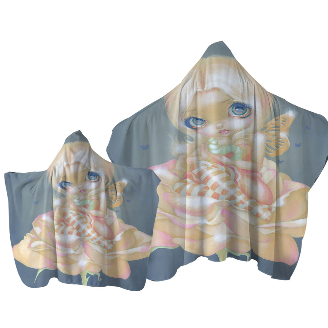 Fine Art the Sick Rose Fairy with Worm on Rose Towel Hoodie