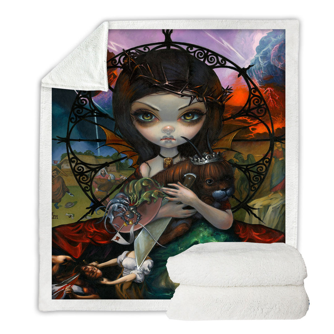 Fine Dark Art Unseelie Court Wrath Seven Deadly Sins Fleece Blankets