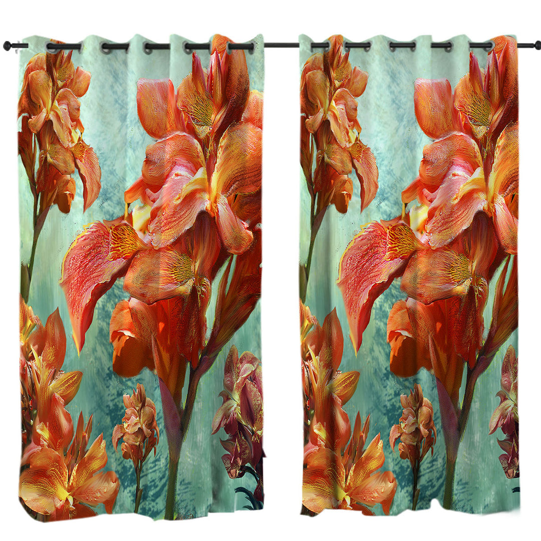 Fine Floral Art Orchid Bouquet Curtains for Bedroom