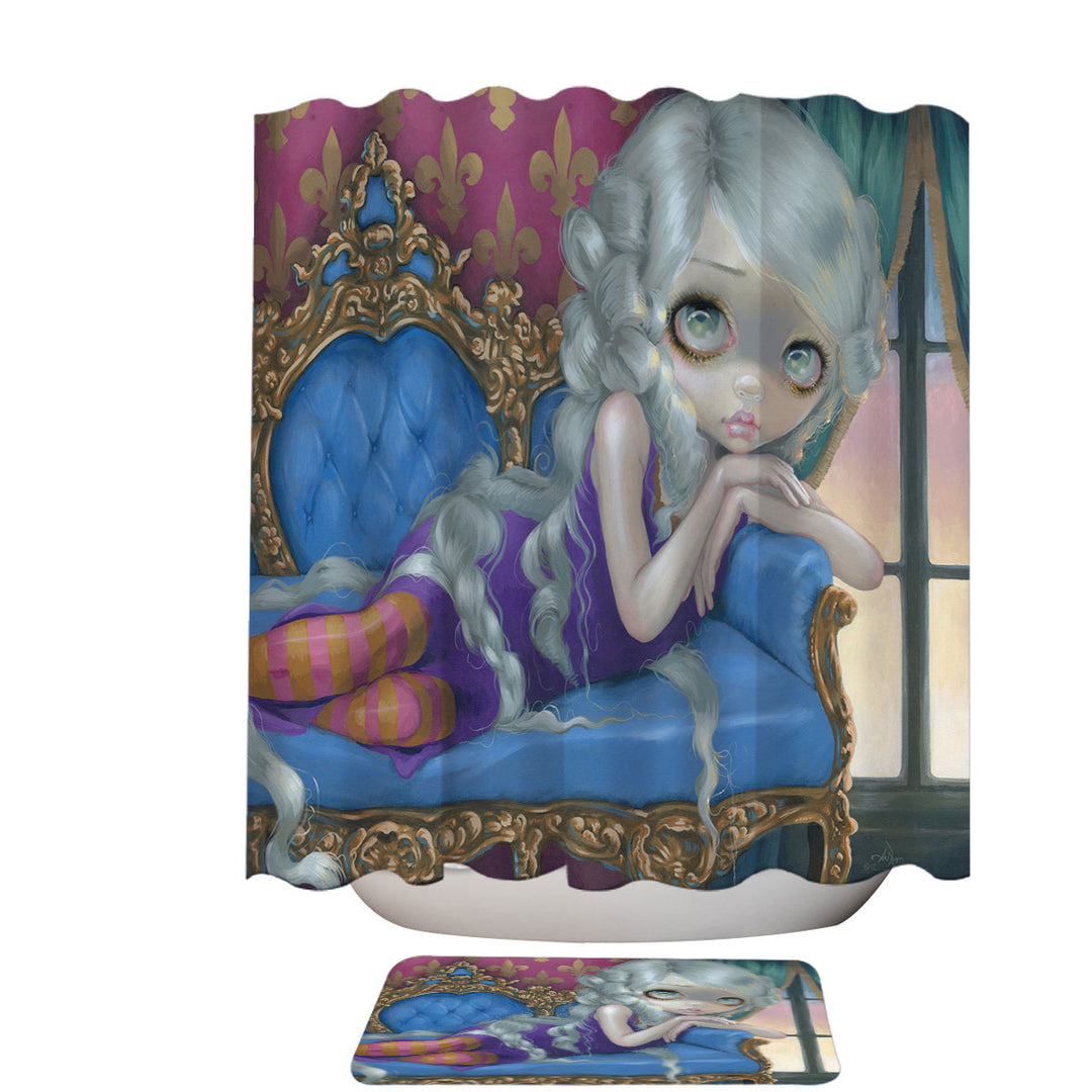 Fine Rococo Style Shower Curtains Art Rapunzel at Twilight