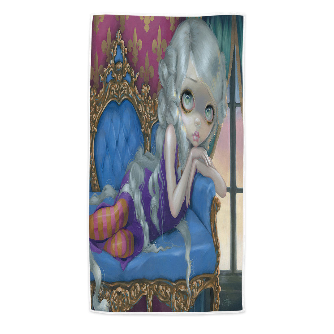 Fine Rococo Style Swims Towel Art Rapunzel at Twilight