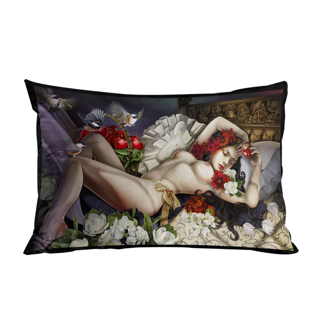 Fine Sexy Art Beautiful Woman the Fallen Snow Pillowcases