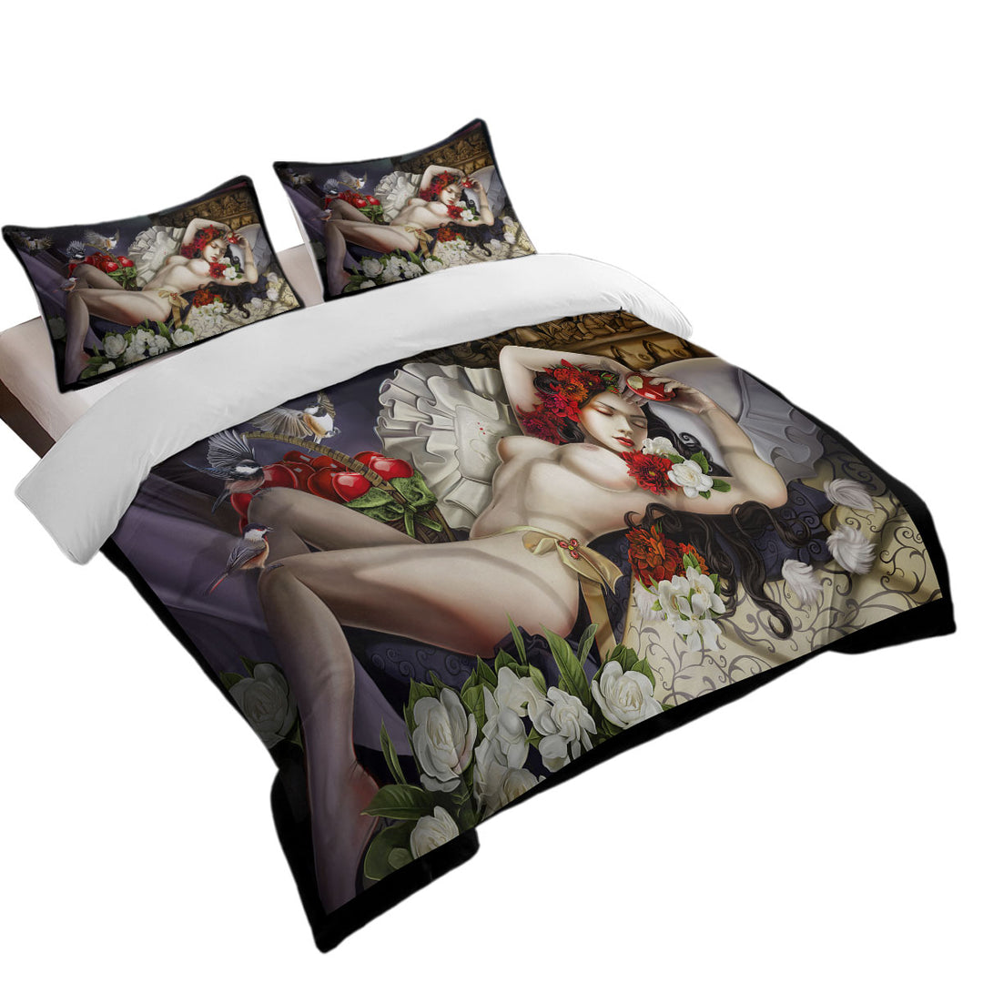 Fine Sexy Art Beautiful Woman the Fallen Snow Twin xl Duvet Covers