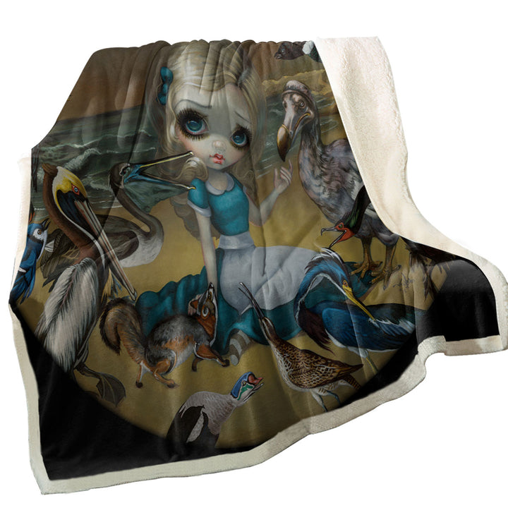 Fleece Blankets of Alice and the Audubon Birds