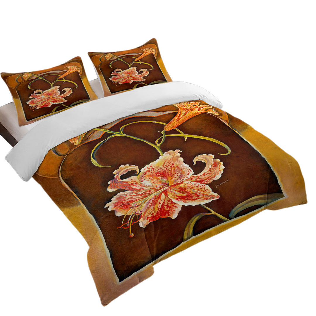 Floral Art Tiger Lilies Flowers Best Duvet Covers