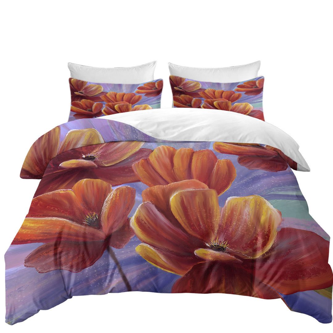 Floral Art the Bloom of the Poppy Duvet Covers