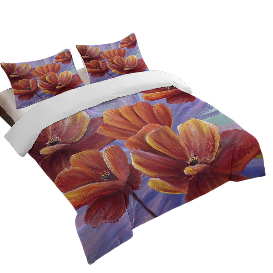 Floral Art the Bloom of the Poppy King Size Duvet Cover