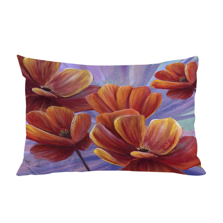 Floral Art the Bloom of the Poppy Pillowcases