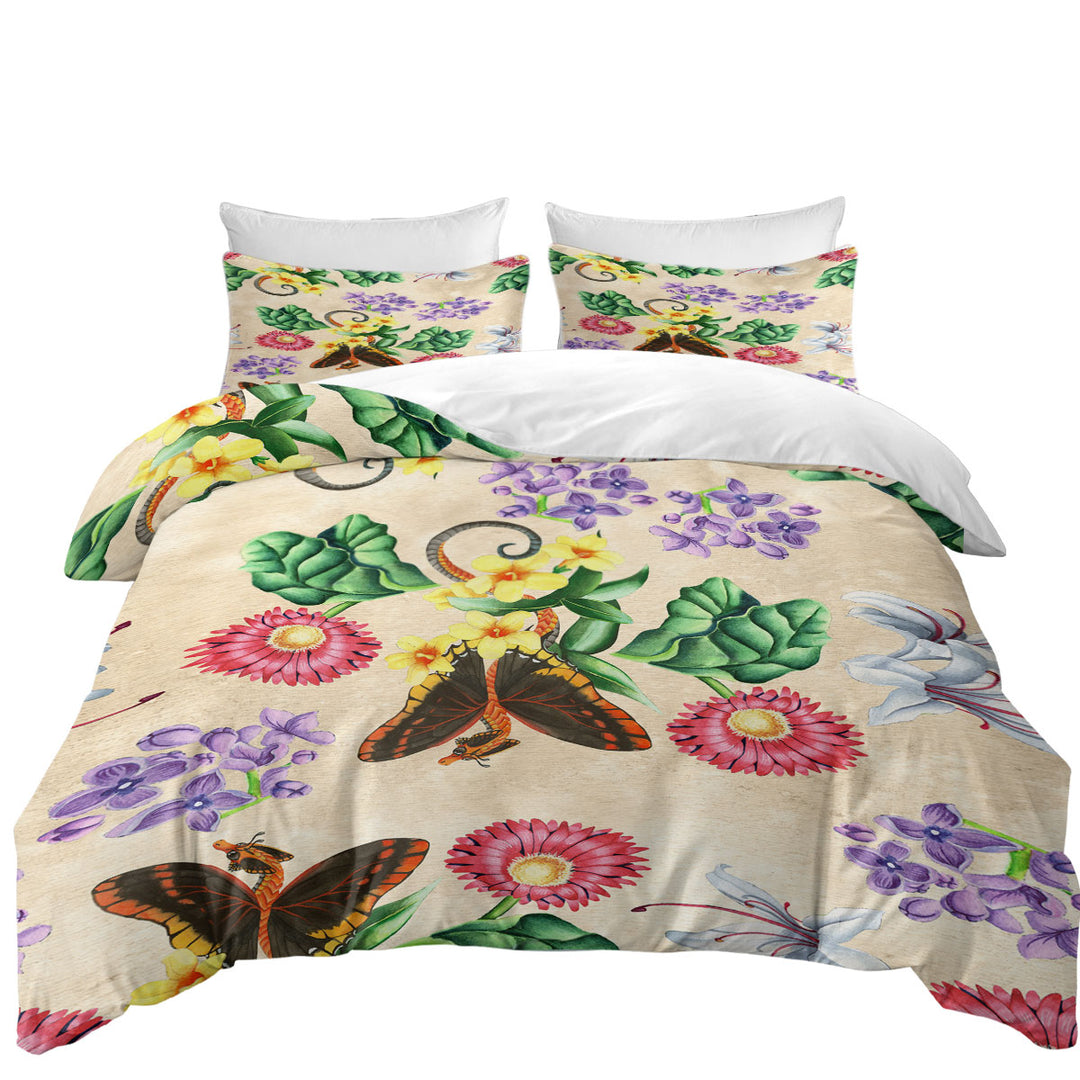 Floral Butterflies Dragons Bed Covers