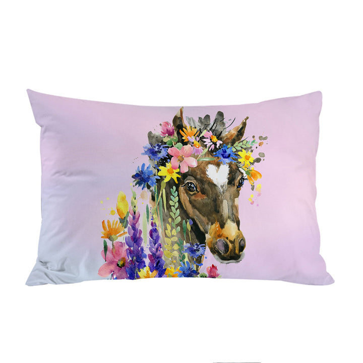 Floral Horse King Pillow Cases