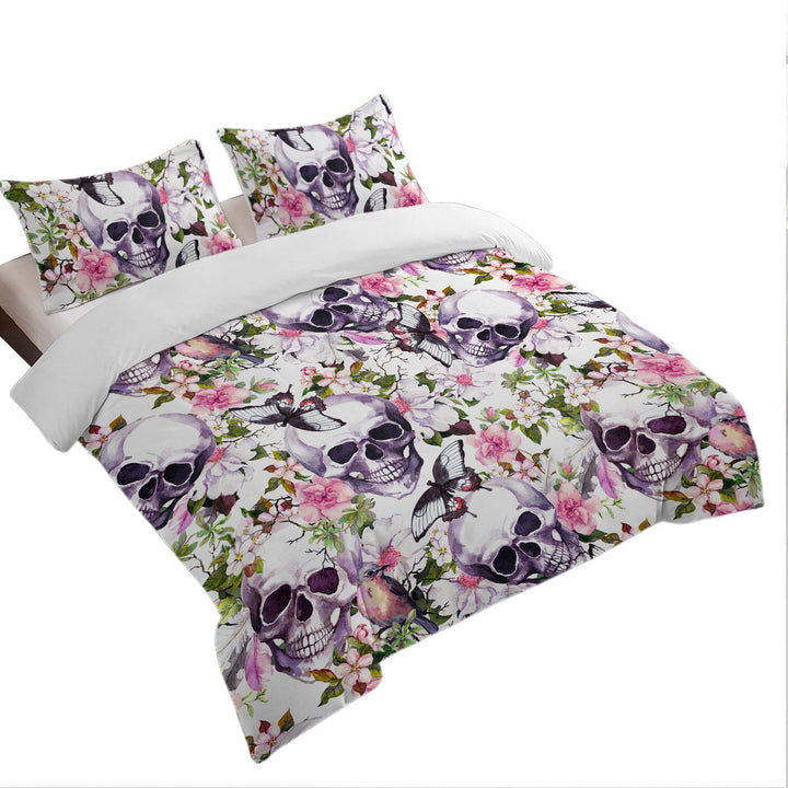 Floral Skulls Duvet Cover