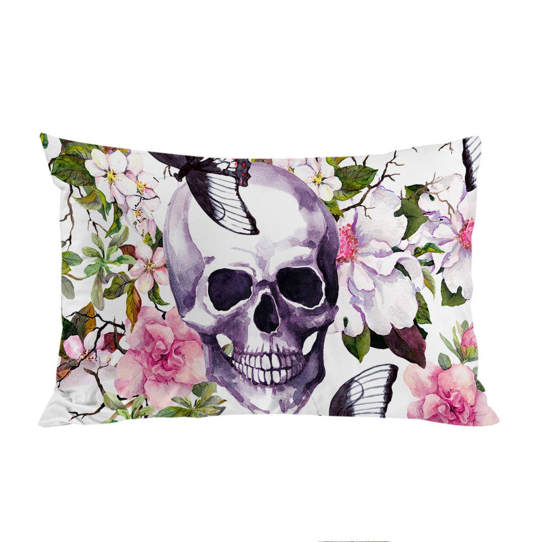 Floral Skulls Pillow Cases