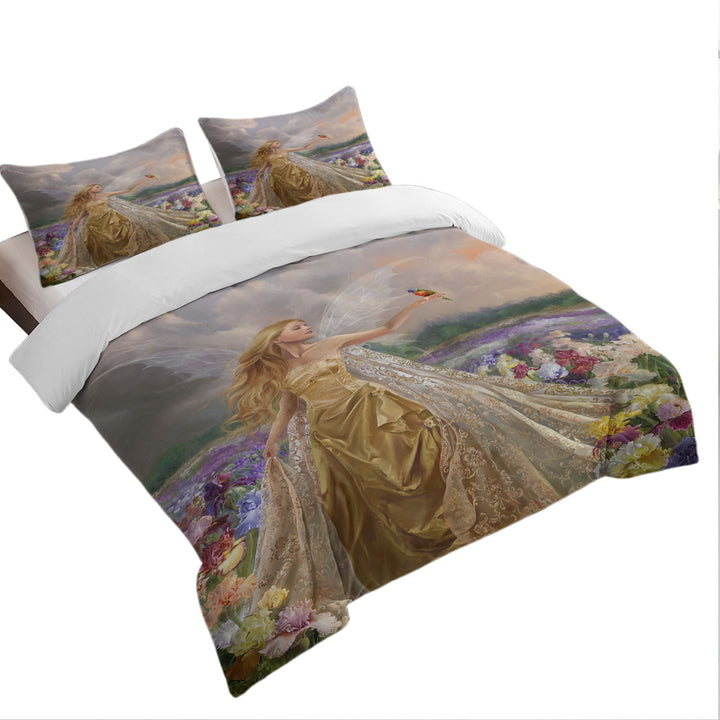 Flower Field and the Beautiful Blonde Fairy Good Duvet Covers