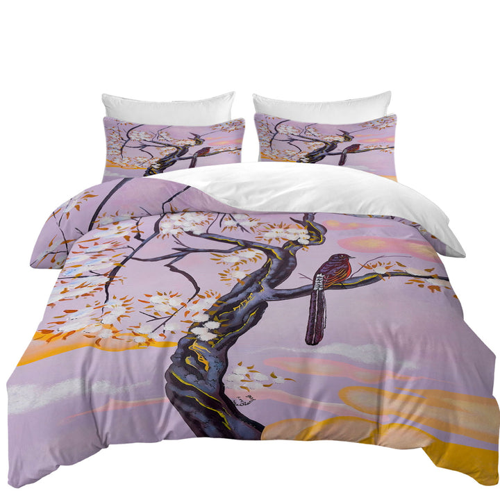 Flowers Painting Bird on Lavender Best Duvet Covers