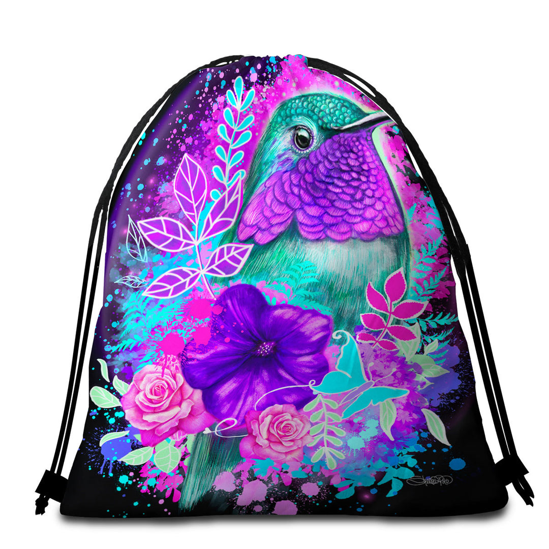 Flowers and Hummingbird Beach Towel Pack