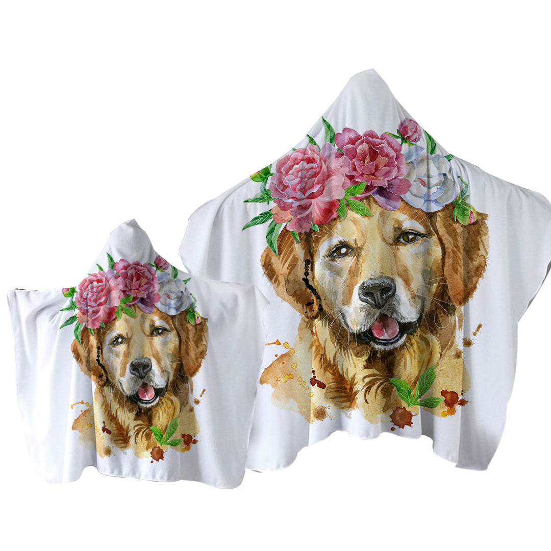 Flowery Labrador Dog Towel Hoodie