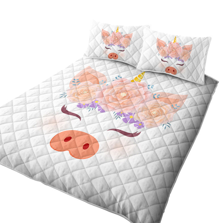 Flowery Unicorn Piggy Quilts